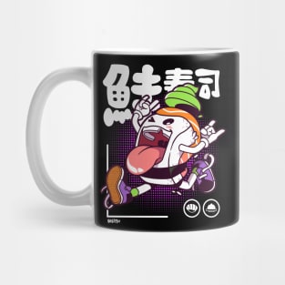 SALMON SUSHI JUMP (back print) Mug